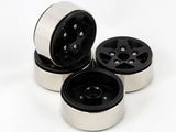 Black Star 1.9"  Wide 1" Alloy Wheel Rim Set for 1/10 RC Crawlers, SCX10 AX10 - 4PCS