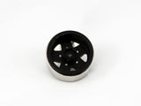 One Black & Silver 1.9" Alloy Wheel Rim for 1/10 RC Crawlers #016X1