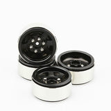 4PCS Black&Rivets 1.9" Alloy Wheel Rim Set for 1/10 RC Crawler SCX10 CC01 RC4WD