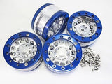 Blue & Silve 1.9 Heavy Duty Alloy Wheel Rim Set for 1/10 RC Crawlers - 4pcs