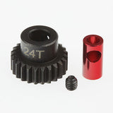 GDS Racing Hard Steel 48P 24T Pinion Gear For 1/8" (3.175mm) and 5mm Shaft