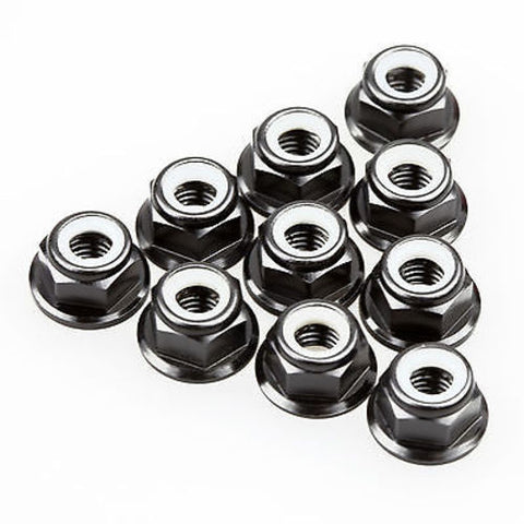 10PCS ALIENTAC Aluminum M5 Black Nylon Hex Insert Flange Collar Self-Lock Nuts