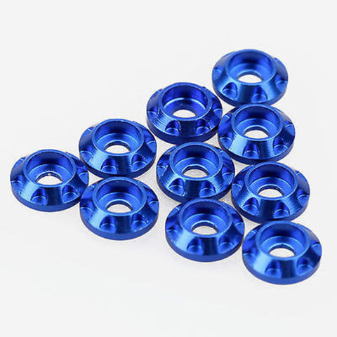 10PCS M2 6.35mm x 2mm x2mm Aluminum Alloy Socket Hex Cup Head Washers Blue