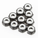 10PCS ALIENTAC Aluminum M5 Black Nylon Hex Insert Self-Lock Nuts