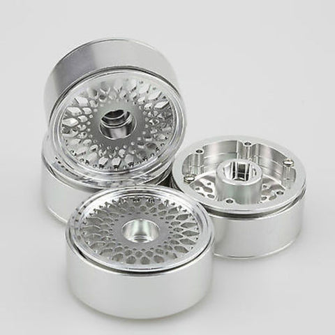 4PCS Silver Net 1.9" Alloy Wheel Rim Set for 1/10 RC Crawler SCX10 CC01 RC4WD