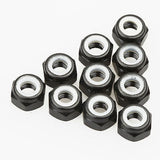 10PCS ALIENTAC Aluminum M4 Black Nylon Hex Insert Self-Lock Nuts