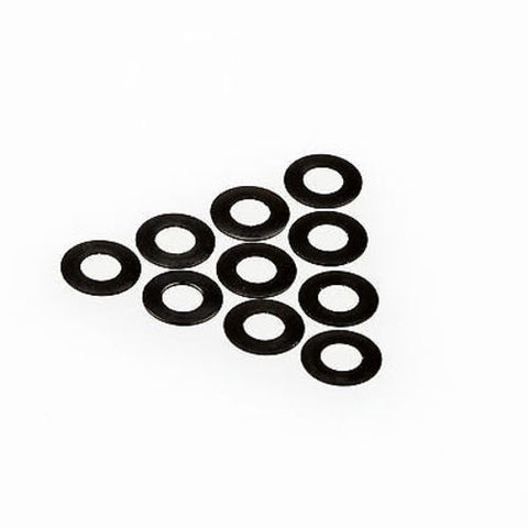 10PC 3mm x 6mm x 0.25mm Aluminum Alloy Black Flat Washer/Spacer/Standoff