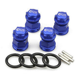 4PCS GDS Racing Extended Wheel Hex Hubs and Wheel Nut Blue for Losi 5ive T