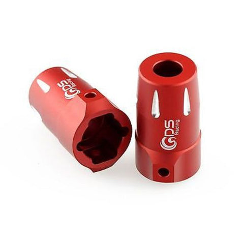 GDS Racing Alloy Rear Hubs/Lockouts Red for Axial SCX10 RC Crawler (2pc)