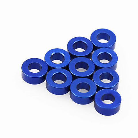 10PC 3mm x 6mm x 2.5mm Aluminum Alloy Blue Flat Washer/Spacer/Standoff