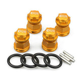 4PCS GDS Racing Extended Wheel Hex Hubs and Wheel Nut Golden for Losi 5ive T