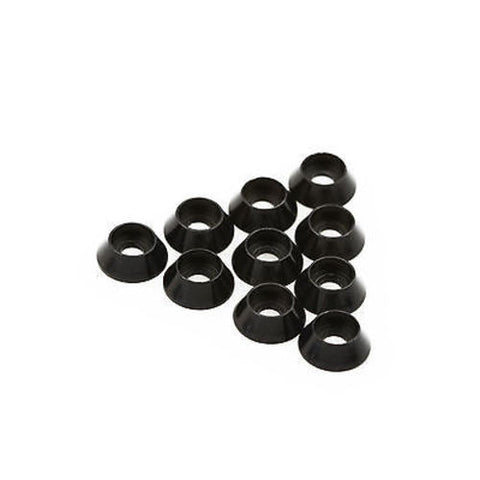 10PC M3 Aluminum Alloy Cone Cup Head Screw Gasket Washer Black for Hex Socket