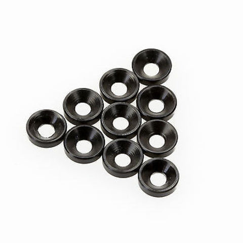 10PCS ALIENTAC M3 x 8mm x 2mm Aluminum Black Counter-Sunk Screw Washers