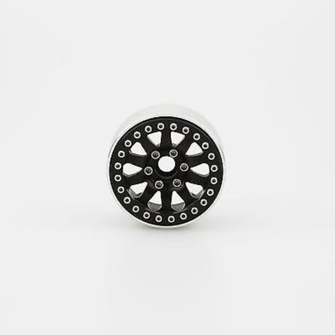 One ALIENTAC Black & Rivets 1.9" Alloy Wheel Rim for 1/10 RC Crawler SCX10 CC01