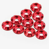 10PCS M2 6.35mm x 2mm x2mm Aluminum Alloy Socket Hex Cup Head Washers Red