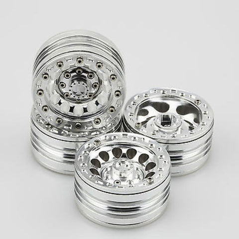 4PCS Silver & rivets 1.9" Alloy Wheel Rim Set for 1/10 RC Crawler SCX10 CC01 RC4WD #026