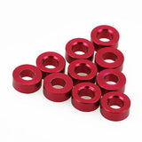 10PC 3mm x 6mm x 2.5mm Aluminum Alloy Red Flat Washer/Spacer/Standoff