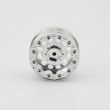 One Silver & rivets 1.9" Alloy Wheel Rim for 1/10 RC Crawler SCX10 CC01 RC4WD #026X1