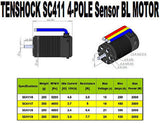 TenShock SC411 4-Pole Sensored Brushless Motor 9Y 3500kv for Short Course 1/10
