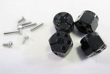 Aluminum 12mm HEX Wheel Hub 10mm thickness Black 4pcs for R/C Crawler SCX10