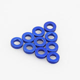 10PC 3mm x 6mm x 1.5mm Aluminum Alloy Blue Flat Washer/Spacer/Standoff