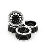 4PCS Black&Silver 1.9" Alloy Wheel Rim Set for 1/10 RC Crawler SCX10 CC01 RC4WD