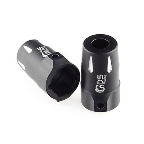 GDS Racing Alloy Rear Hubs/Lockouts Black for Axial SCX10 RC Crawler (2pc)