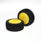 LC Racing 12mm Mounted Front Tire Set Yellow for EMB-1 EP 1:14 RC Buggy #L6002Y