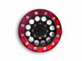 One Red & Black 1.9" Alloy Beadlock Wheel Rim Set for 1/10 RC Crawlers, SCX10