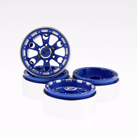 GDS Racing Four 1.9" Blue Alloy Beadlock Wheel Rim Wide 1" for RC Model #094BL