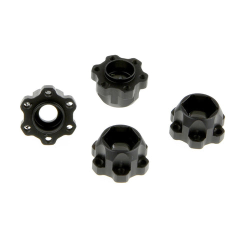 12mm Hex Hubs Set Black for GDS Racing 1.9" and 2.2" Alloy Wheels 14mm Height