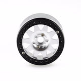 4PCs Silver&Black 2.2" Alloy Beadlock Wheel Rim Set for 1/10 RC Crawler THK 1.4