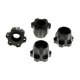 12mm Hex Hubs Set, 17mm Height, Black for GDS Racing 1.9" and 2.2" Alloy Wheels
