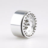4PCs Silver&Rivets 2.2" Alloy Beadlock Wheel Rim Set for 1/10 RC Crawler THK 1.4