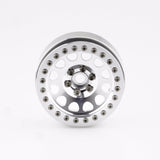 4PCs Silver Rivets 2.2" Alloy Beadlock Wheel Rim Set THK 1“ for 1/10 RC Crawler
