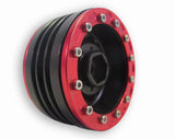 One Red & Black 1.9" Alloy Beadlock Wheel Rim Set for 1/10 RC Crawlers, SCX10