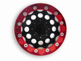 One Red & Black 1.9" Alloy Beadlock Wheel Rim Set for 1/10 RC Crawlers, SCX10