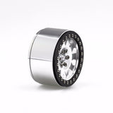 4PCs Silver&Black 2.2" Alloy Beadlock Wheel Rim Set for 1/10 RC Crawler THK 1.4