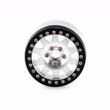 4PCs Silver&Black 2.2" Alloy Beadlock Wheel Rim Set for 1/10 RC Crawler THK 1.4