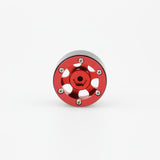 One Silver&Red 6-Spoke 1.9" Alloy Beadlock Wheel Rim for 1/10 RC Crawler