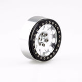 4PCs Black &Silver Rivets 2.2" Alloy Beadlock Wheel Rim Set for 1/10 RC Crawlers