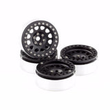 4PCs Black &Silver Rivets 2.2" Alloy Beadlock Wheel Rim Set for 1/10 RC Crawlers