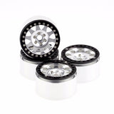 4PCs Silver&Black 2.2" Alloy Beadlock Wheel Rim Set for 1/10 RC Crawler THK 1.4