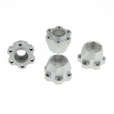 12mm Hex Hubs Set, 17mm Height, Silver for GDS Racing 1.9" and 2.2" Alloy Wheels