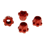 12mm Hex Hubs Set, 17mm Height, Red for GDS Racing 1.9" and 2.2" Alloy Wheels