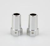 Aluminum Rear Knuckle Arm/Axle Lockouts Silver 2pc 1/10 RC Crawler Axial SCX10