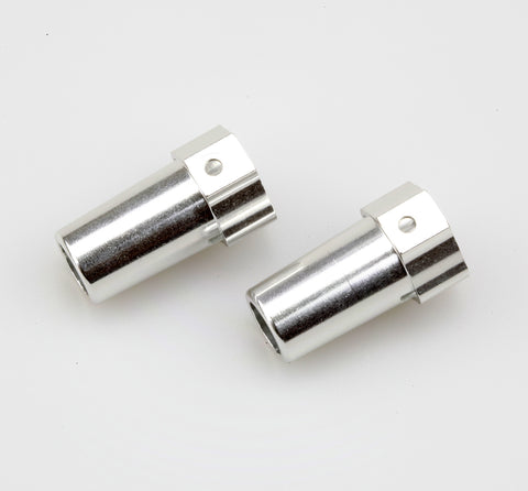 Aluminum Rear Knuckle Arm/Axle Lockouts Silver 2pc 1/10 RC Crawler Axial SCX10